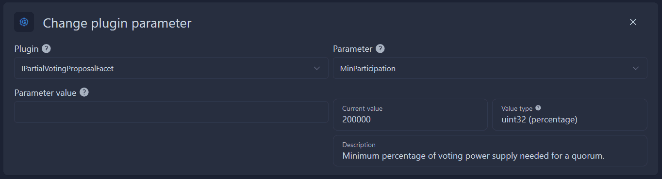 Change plugin parameter