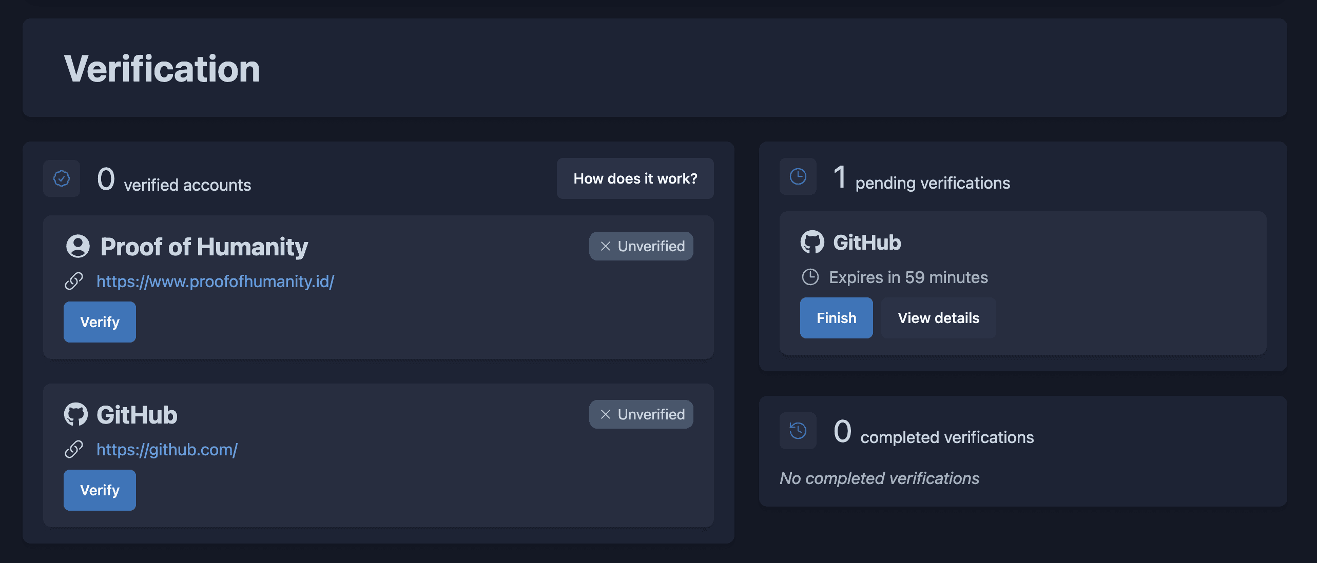 Finishing the verification process