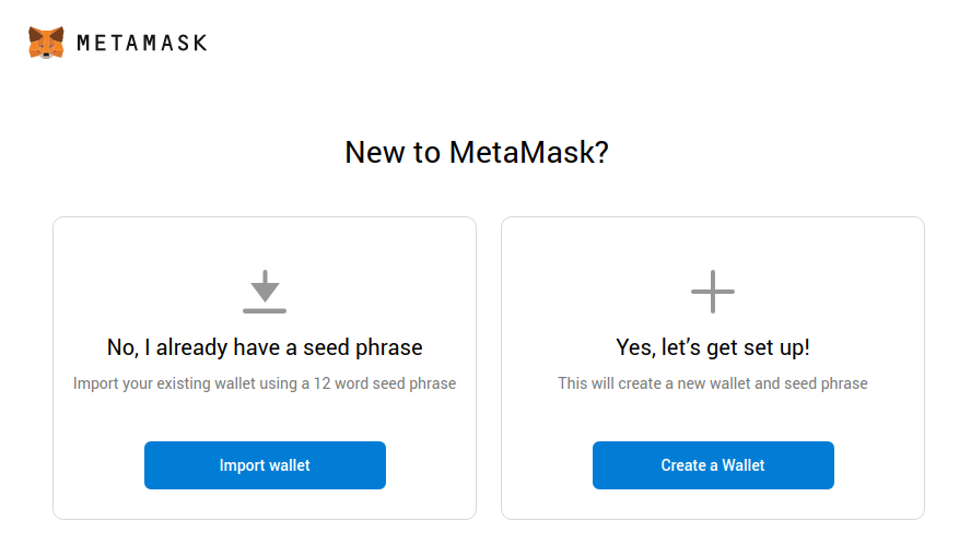 new to metamask? make a new wallet