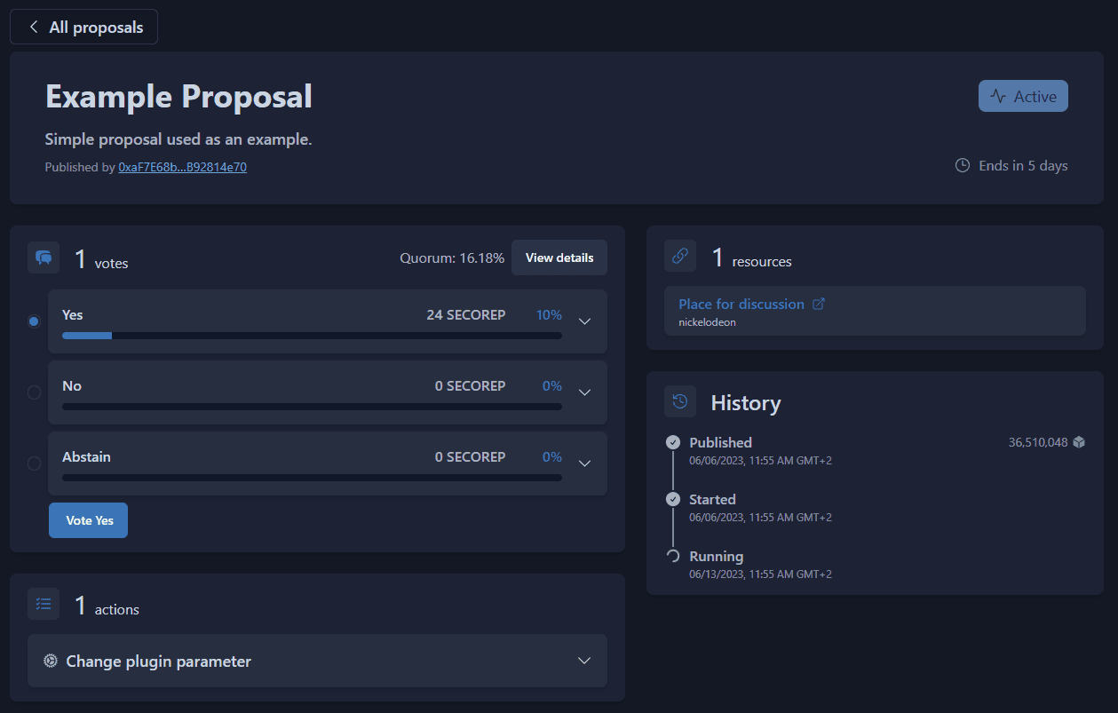 Proposal page